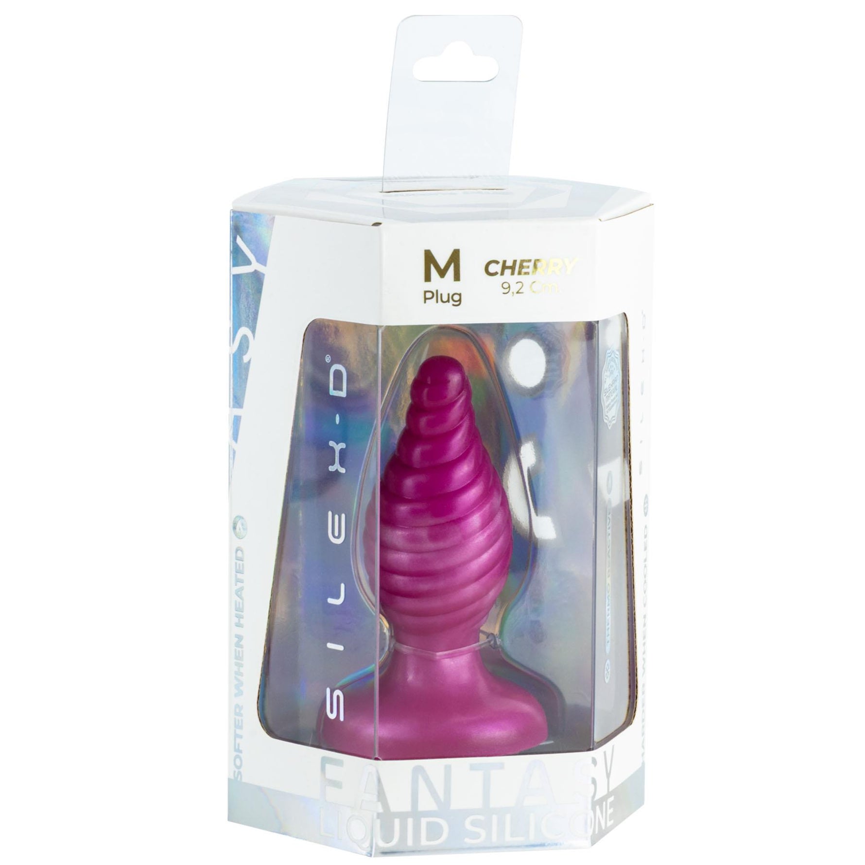 Plug anal spiralat Cherry Silexd roz perlat 9,2 cm