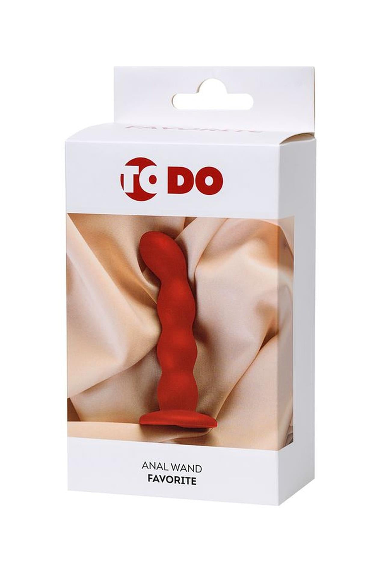 Dildo anal mic, ondulat, roșu, cu ventuză, Favorite ToDo