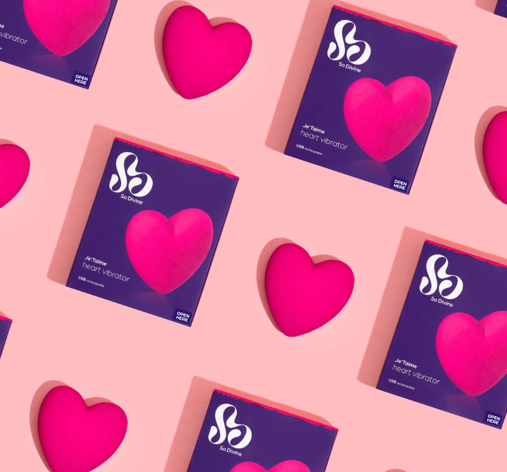 Mini vibrator cardiac Je t'aime So Divine roz USB