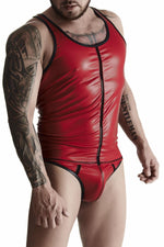 Tricou Regnes Fetish Planet wetlook cu bandă elastică roșu, mărimea S
