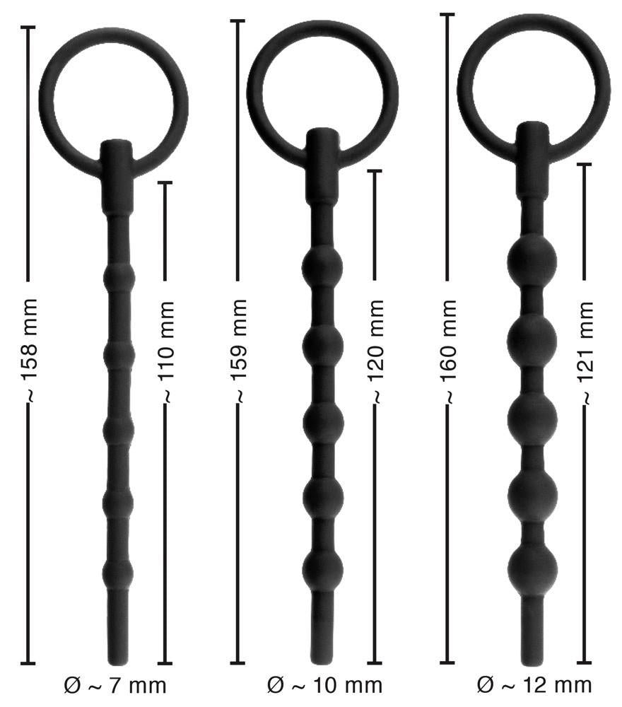 Set de 3 dopuri de penis din silicon Penisplug 16 cm