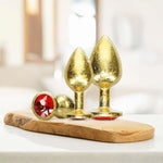 Set de dopuri anale din aluminiu Ouch Gold cu cristale
