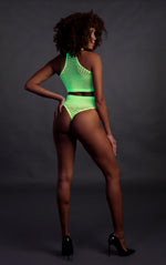 Body cu guler înalt și UV neon, roz, XS XL