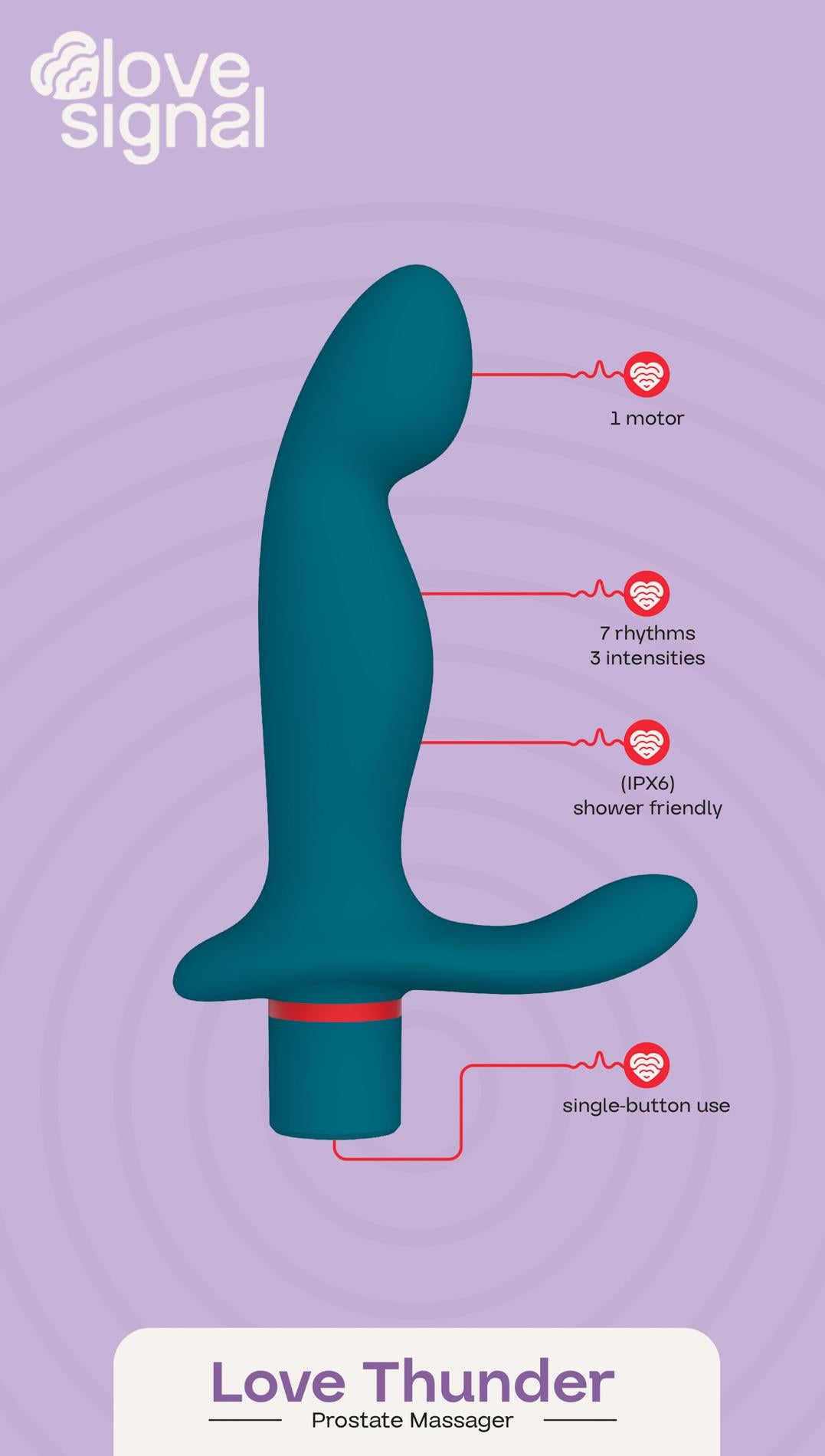 Masaj de prostată USB din silicon Love Thunder Dream Toys 15 cm