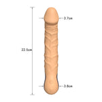 Vibrator Jump-O din silicon negru, realist, USB, impermeabil