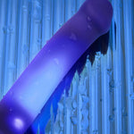 Dildo realist cu LED violet, Straponme, 18 cm, M