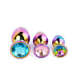 Set de dopuri anale din oțel inoxidabil multicolore HeavyFun seria B