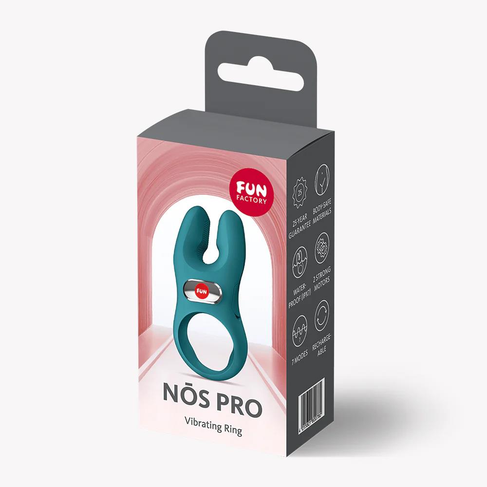 Inel vibrant pentru penis Nos XL, silicon USB, Green Fun Factory
