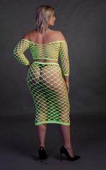 Set lenjerie intimă Neon Ouch, top cu mâneci lungi și fustă, XL XXXXL
