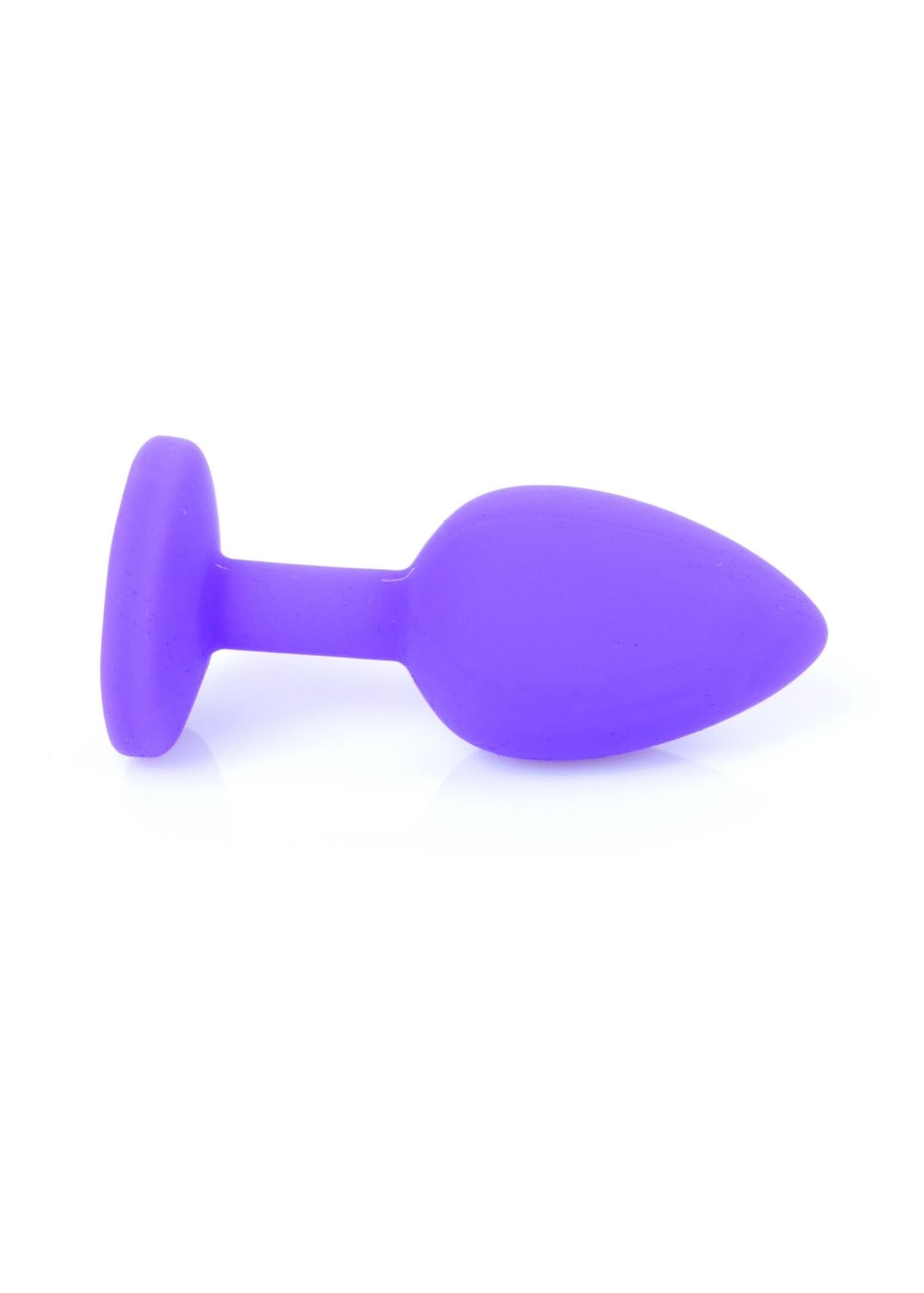Bijuterii anale din silicon MyLove Toys violet cu diamant mic 7 cm