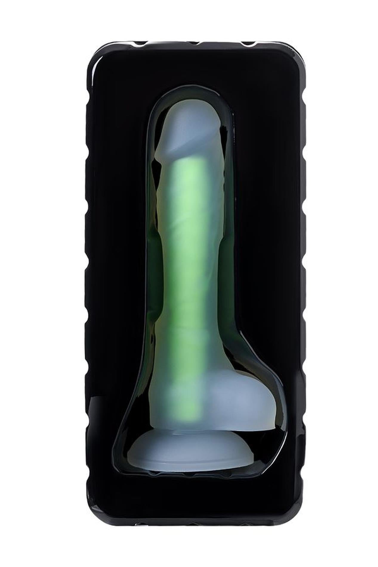 Dildo cu gel verde strălucitor 13cm Beyond de la Toyfa