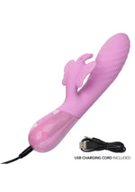 Vibrator Calexotics Aura Dual Flutter Bunny roz USB 11.5cm