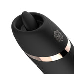 Stimulator de lins Rosy Gold cu carcasă de încărcare, negru