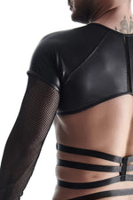 Tricou bărbătesc Regnes Fetish Planet cu benzi elastice negru M