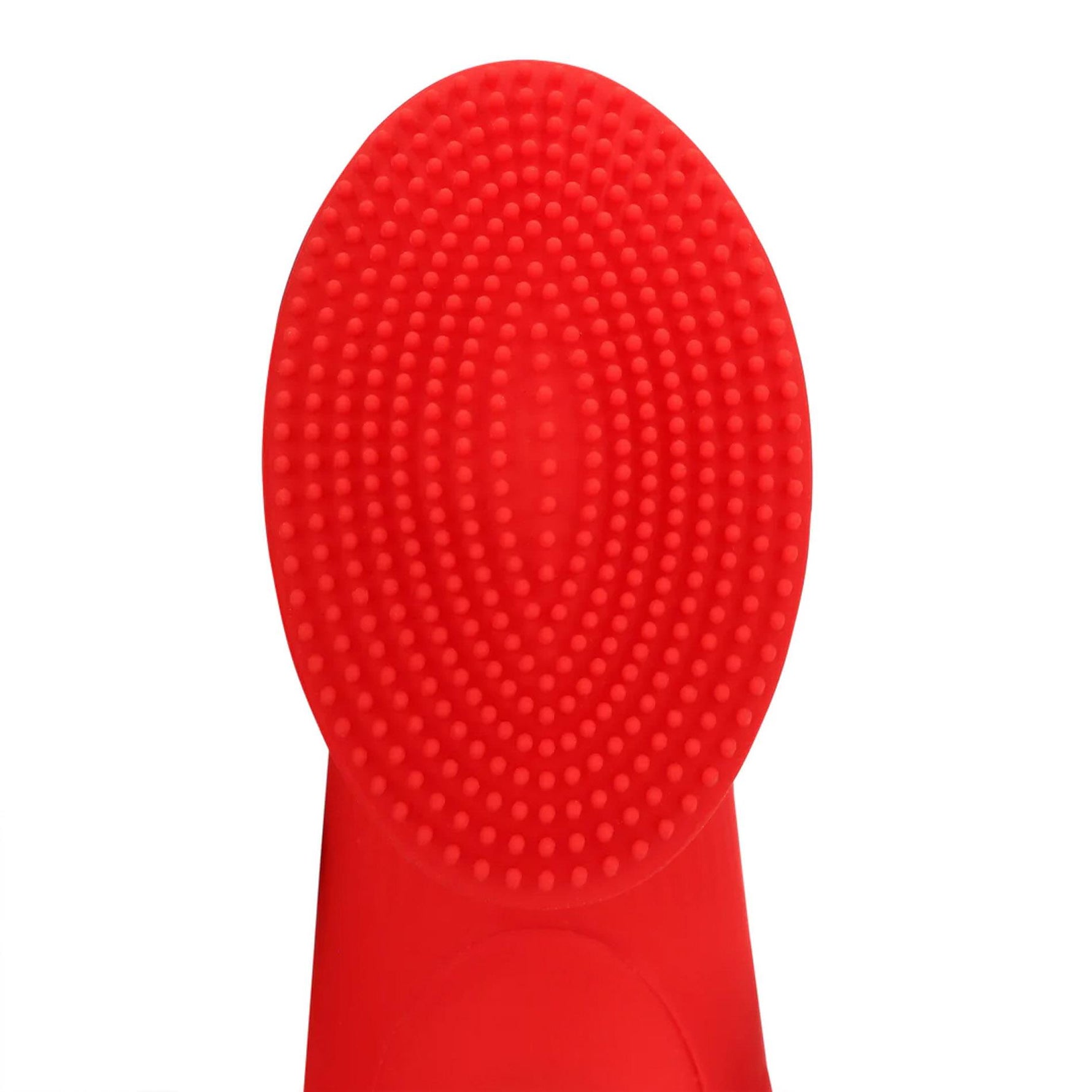 Vibrator mini texturat pentru deget Loveline, roșu, 12 cm