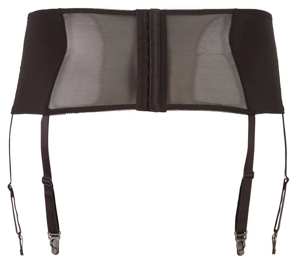 Portjartier Cottelli CURVES negru XL cu dantelă și șireturi