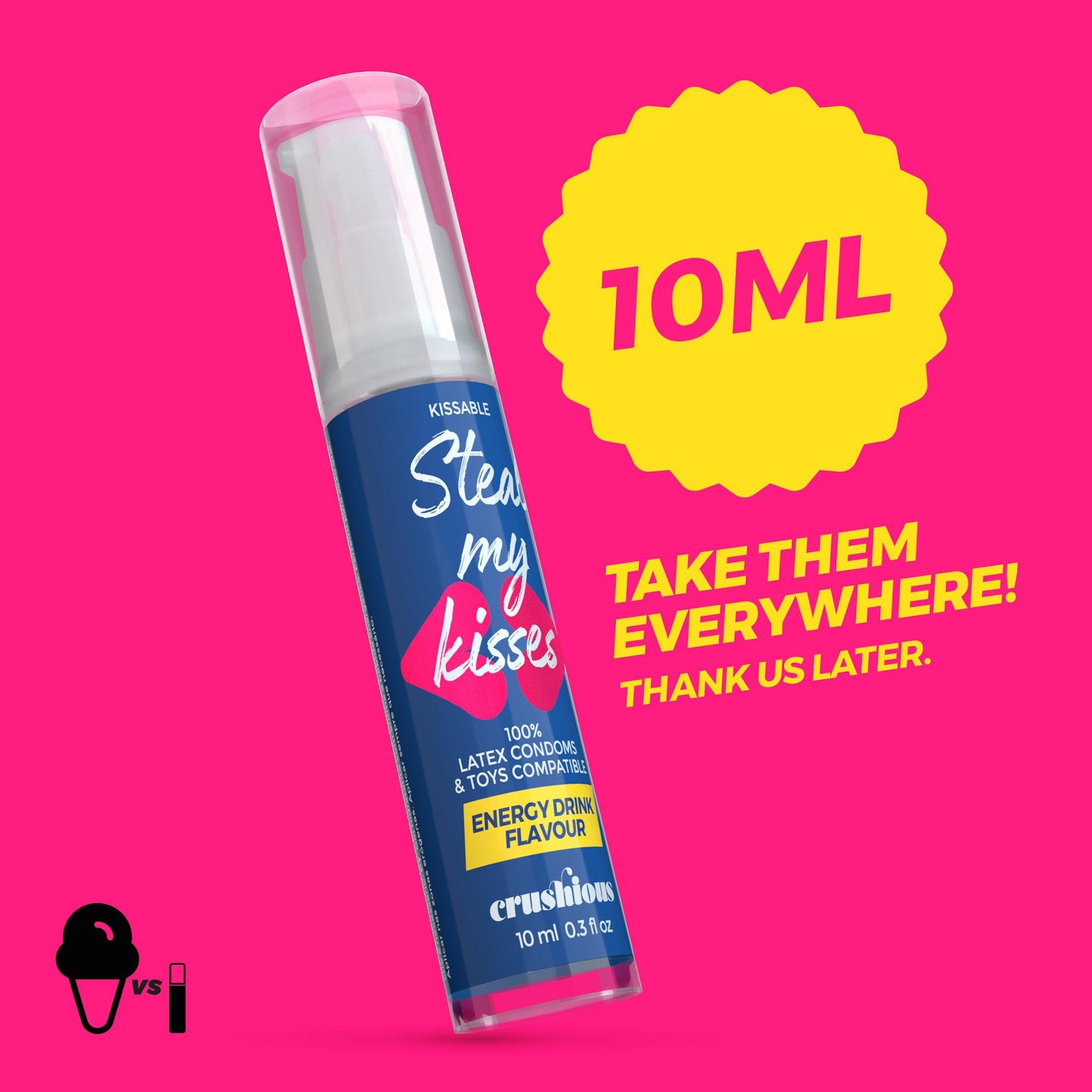 Gel lubrifiant pe bază de apă cu aromă Crushious Steal My Kisses 10ml