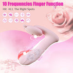 Vibrator Fox din silicon încălzit cu aplicație, 14 cm, cu funcție pentru degete