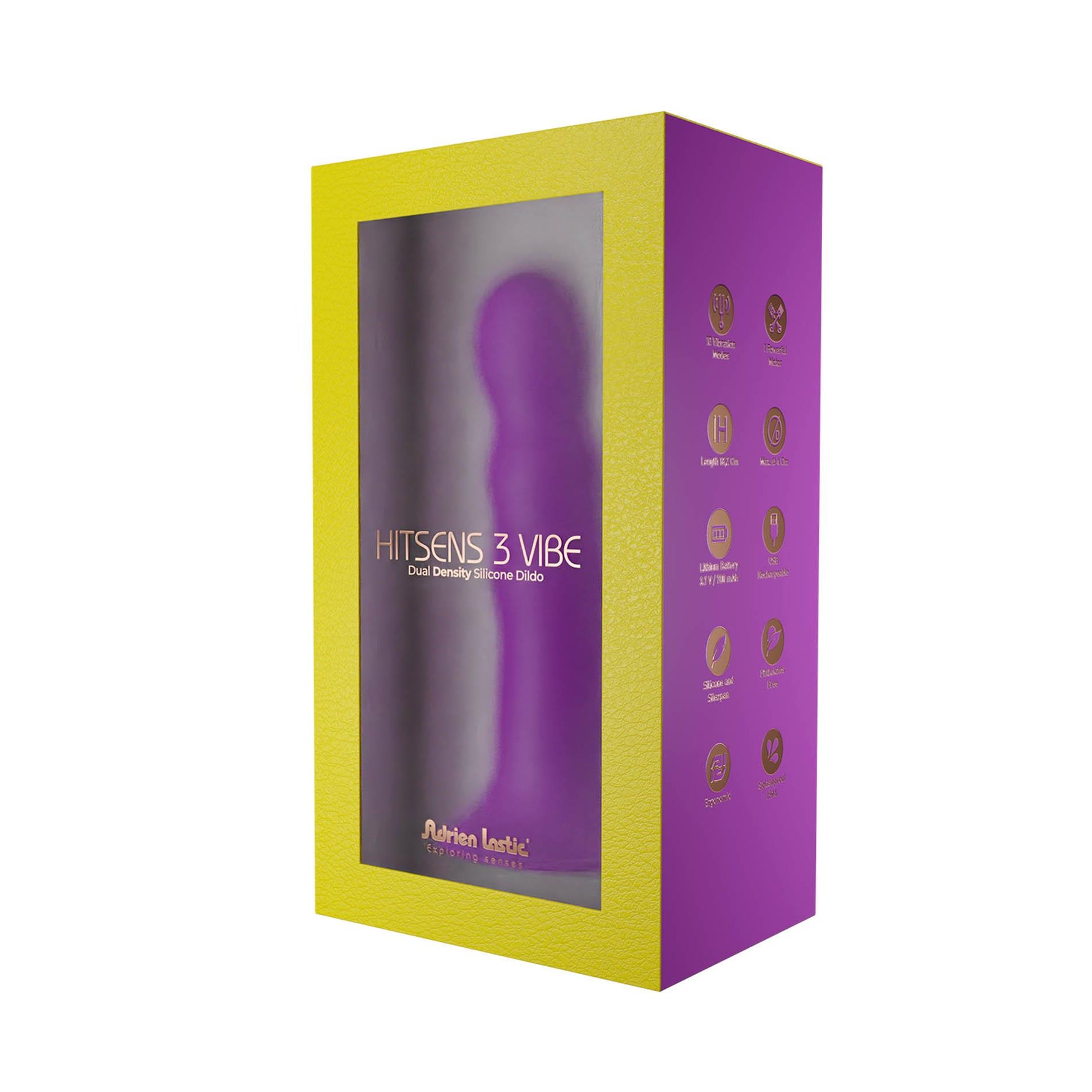 Adrien Lastic Hitsens 3 vibrator realist lila reîncărcabil 18 cm