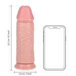 Dildo RealRock extra gros, drept, 23 cm, culoarea pielii, fără testicule