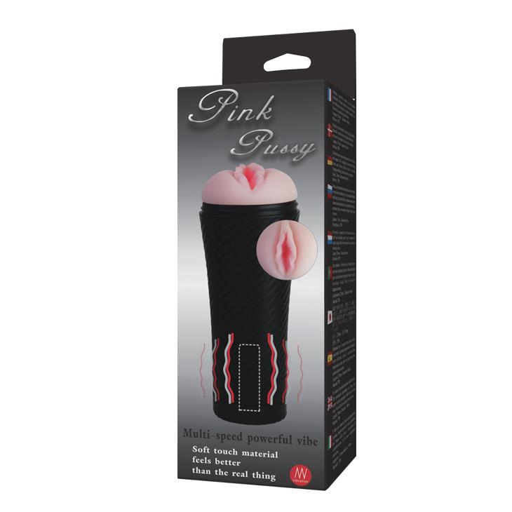 Masturbator vibrant Baile Pink Pussy, roz, 23 cm