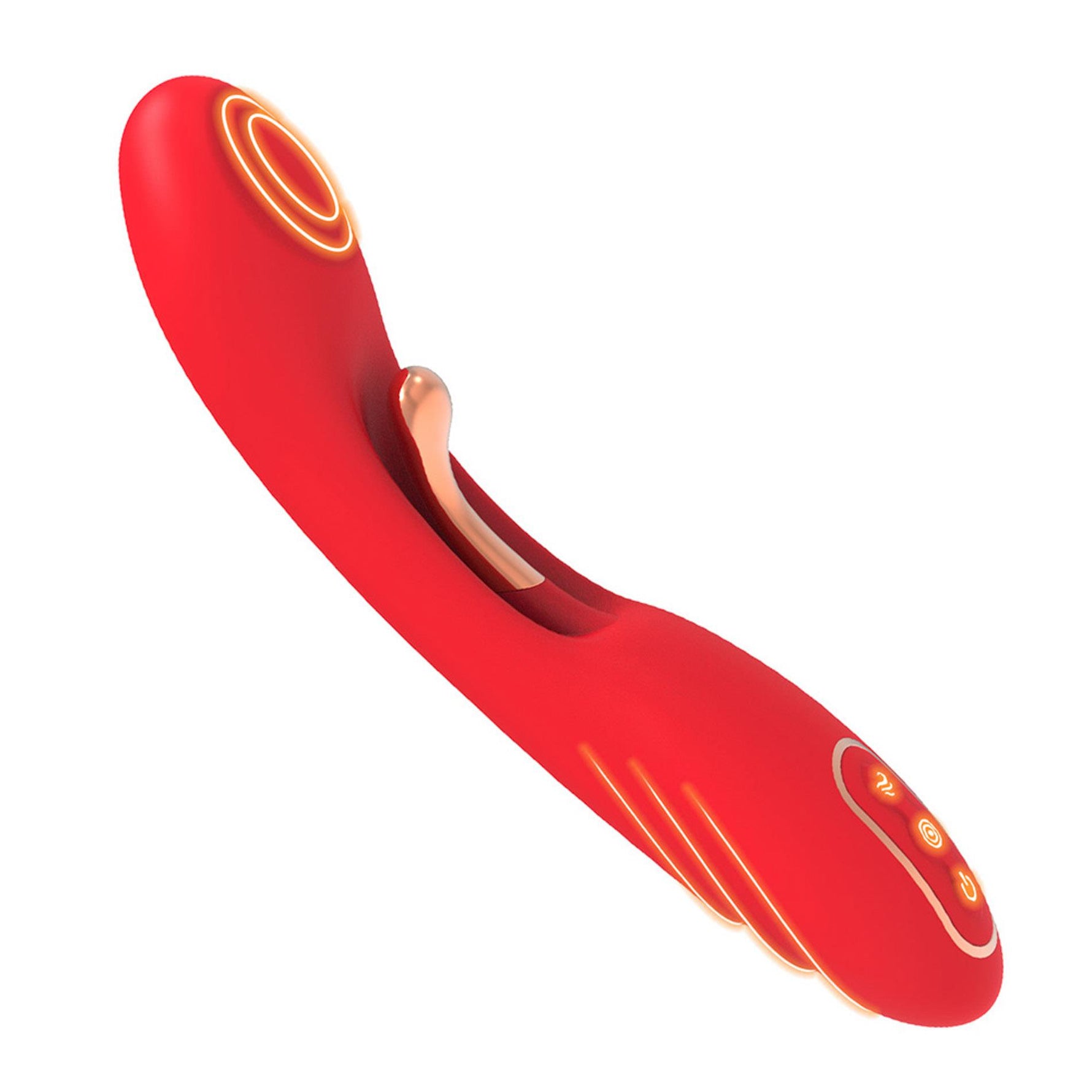 Vibrator cu punct G dublu, seria B Joy USB, 22 cm, roșu