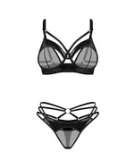 Set Obsessive Dominna din imitație de piele cu armătură, 2XL/3XL
