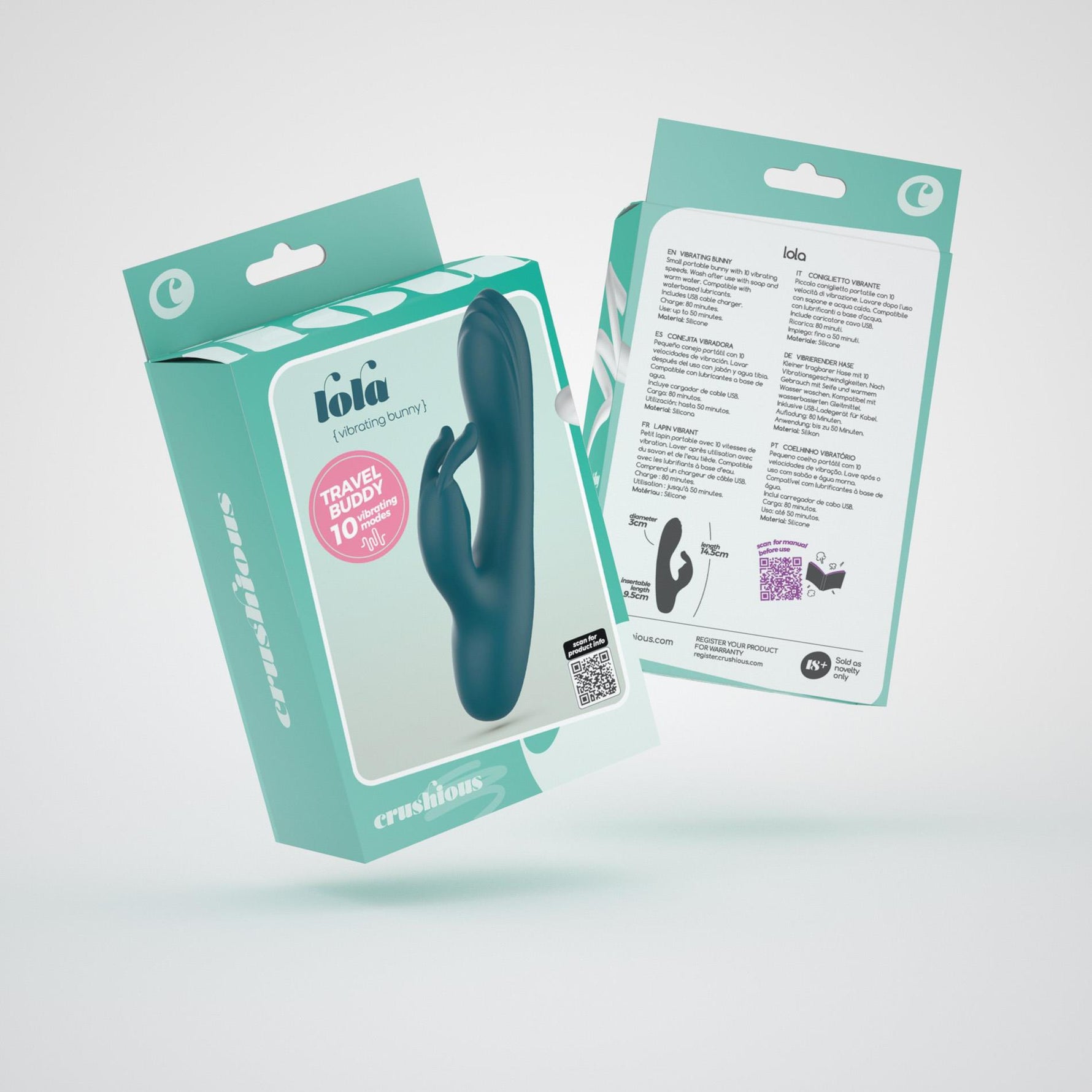 Mini vibrator din silicon Crushious Lola, 14,5 cm