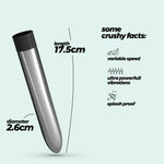 Vibrator clasic Crushious argintiu 17,5 cm