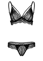 Set lenjerie intimă cu bretele deschise Daring Intimates, negru, S/M