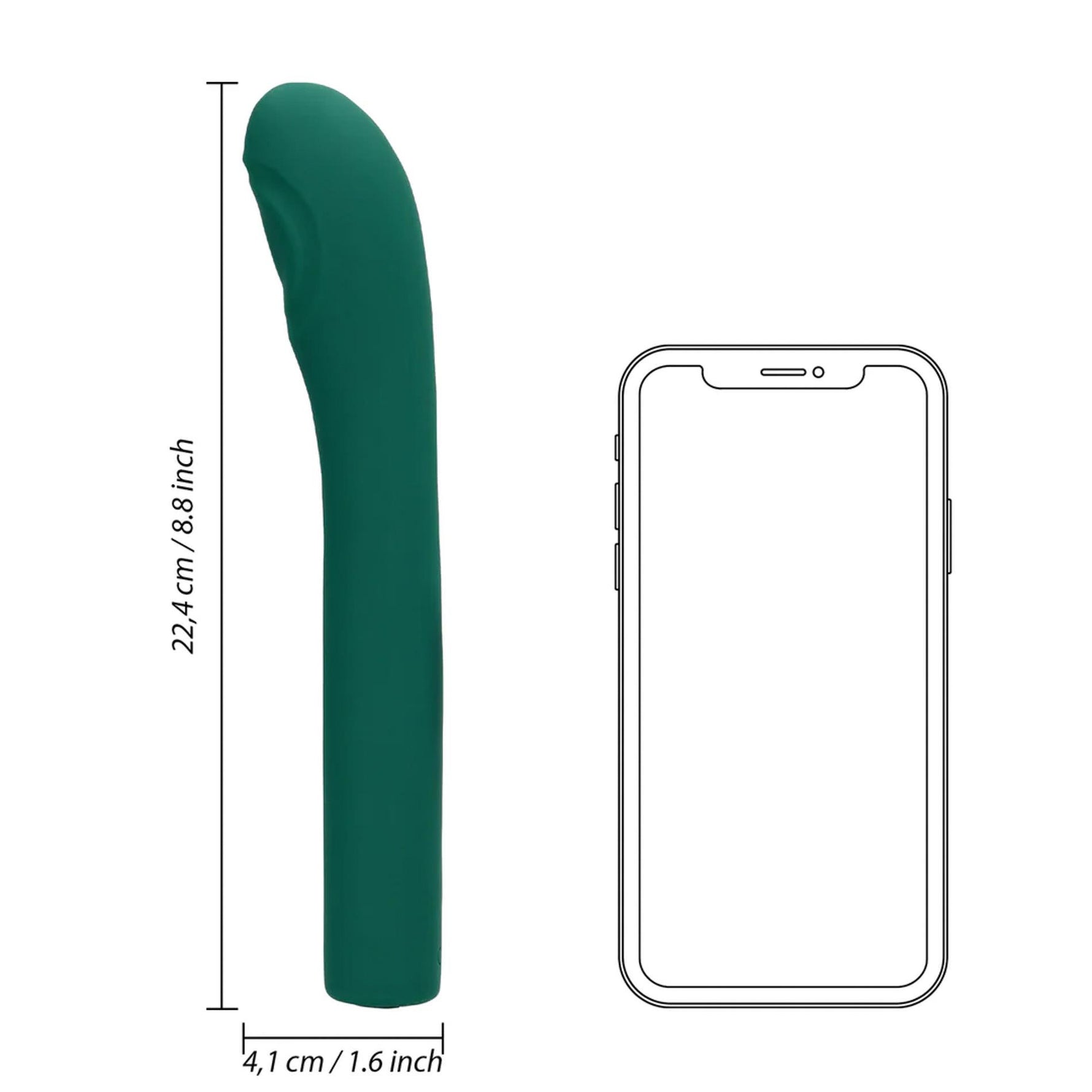 Vibrator Loveline Pulse Wave pentru punctul G, verde, 22 cm