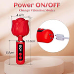 Vibrator Rose Magic din silicon, impermeabil, USB, 12,5 cm