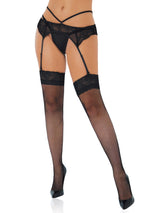 Ciorapi cu imprimeu floral din dantelă și plasă Daring Intimates, negri