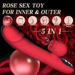 Vibrator de tip linge din silicon încălzit Fox seria B, roșu, 24 cm