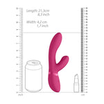 Vibrator Vive Kyra din silicon cu formă de iepuraș, roz, USB, 21 cm