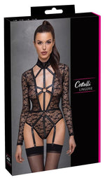 Body cu mânecă lungă și dantelă Cottelli LINGERIE S
