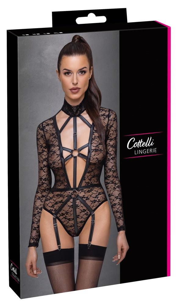 Body cu mânecă lungă și dantelă Cottelli LINGERIE S