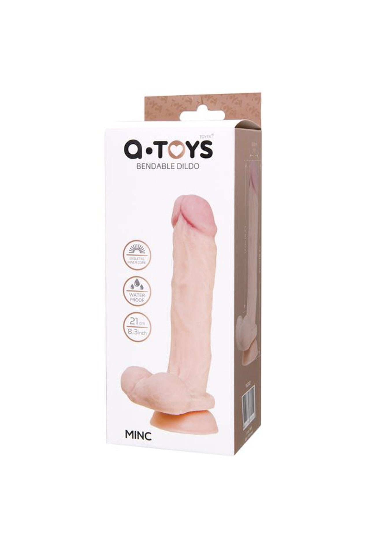 Dildo realist cu ventuză A Toys TOYFA Minc TPE 21 cm