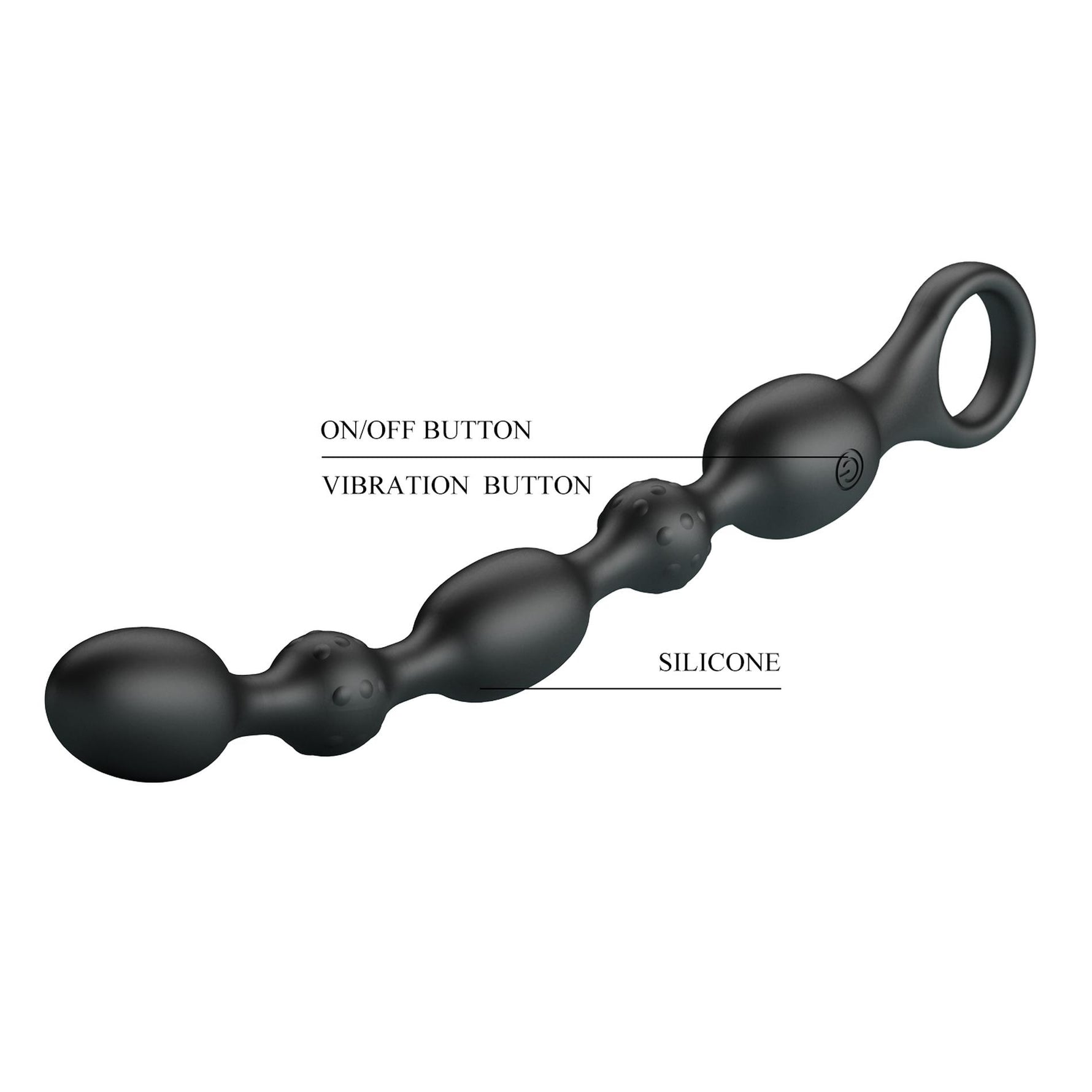 Vibrator anal cu perle din silicon Pretty Love Van, 10 moduri, USB