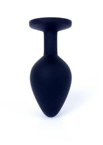 Plug anal din silicon MyLove Toys negru cu diamant, mediu, 8 cm