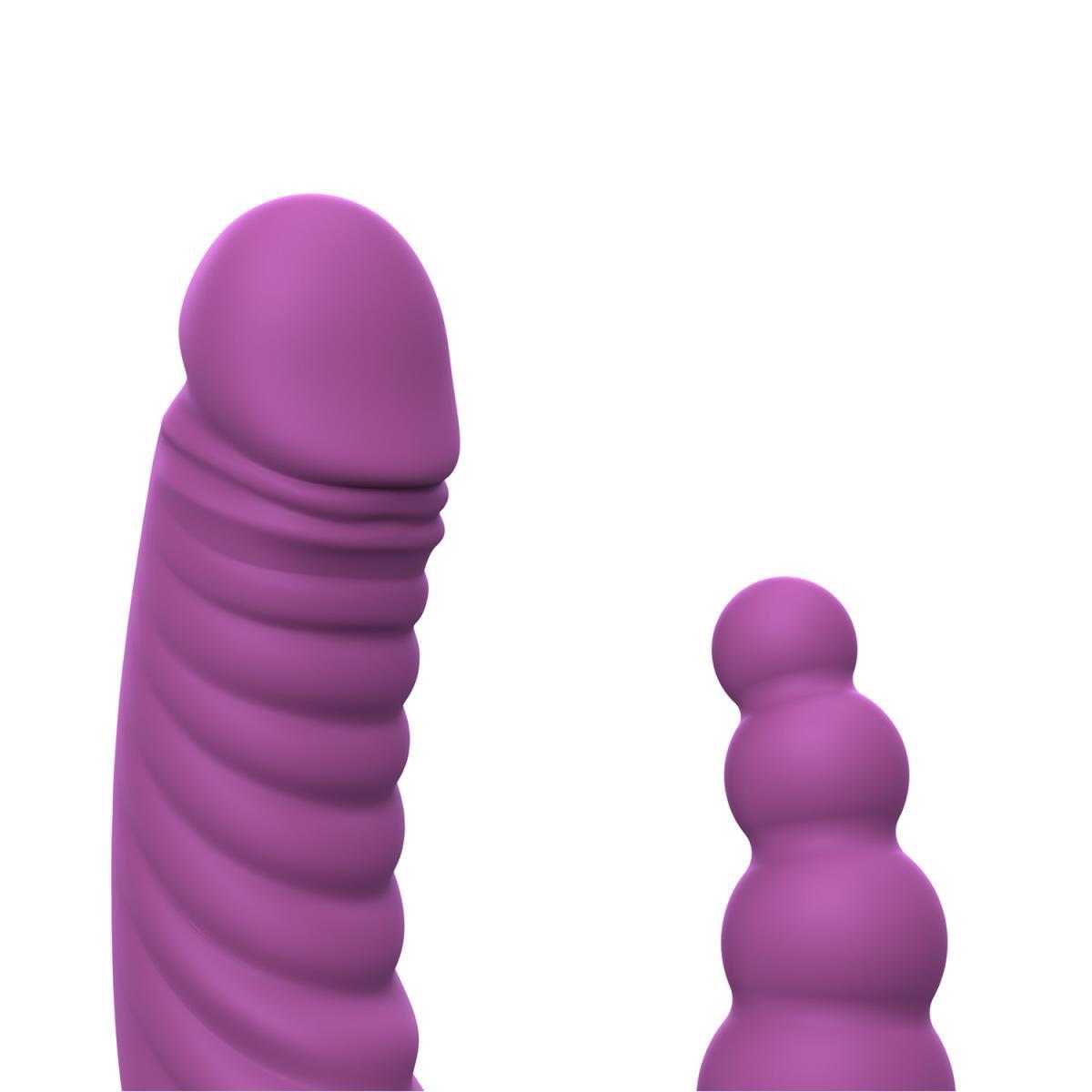 Vibrator dublu Teazers cu ventuză și telecomandă, violet