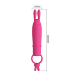 Vibrator Pretty Love Delia din silicon pentru iepure, 10 moduri, impermeabil, AAA