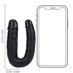 Dildo dublu în formă de U RealRock 12,7 cm negru