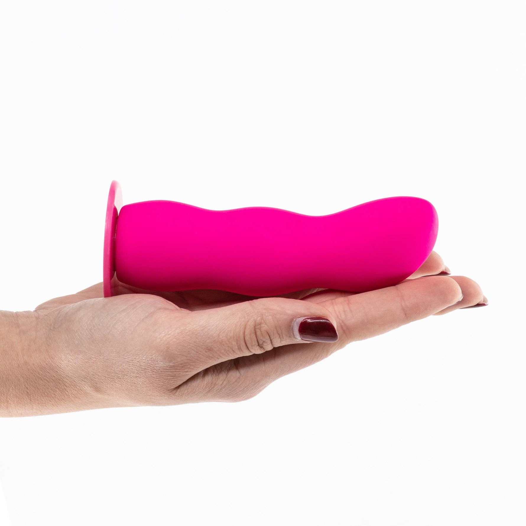 Strap-on cu valuri din silicon roz Crushious Snapper 12,5 cm
