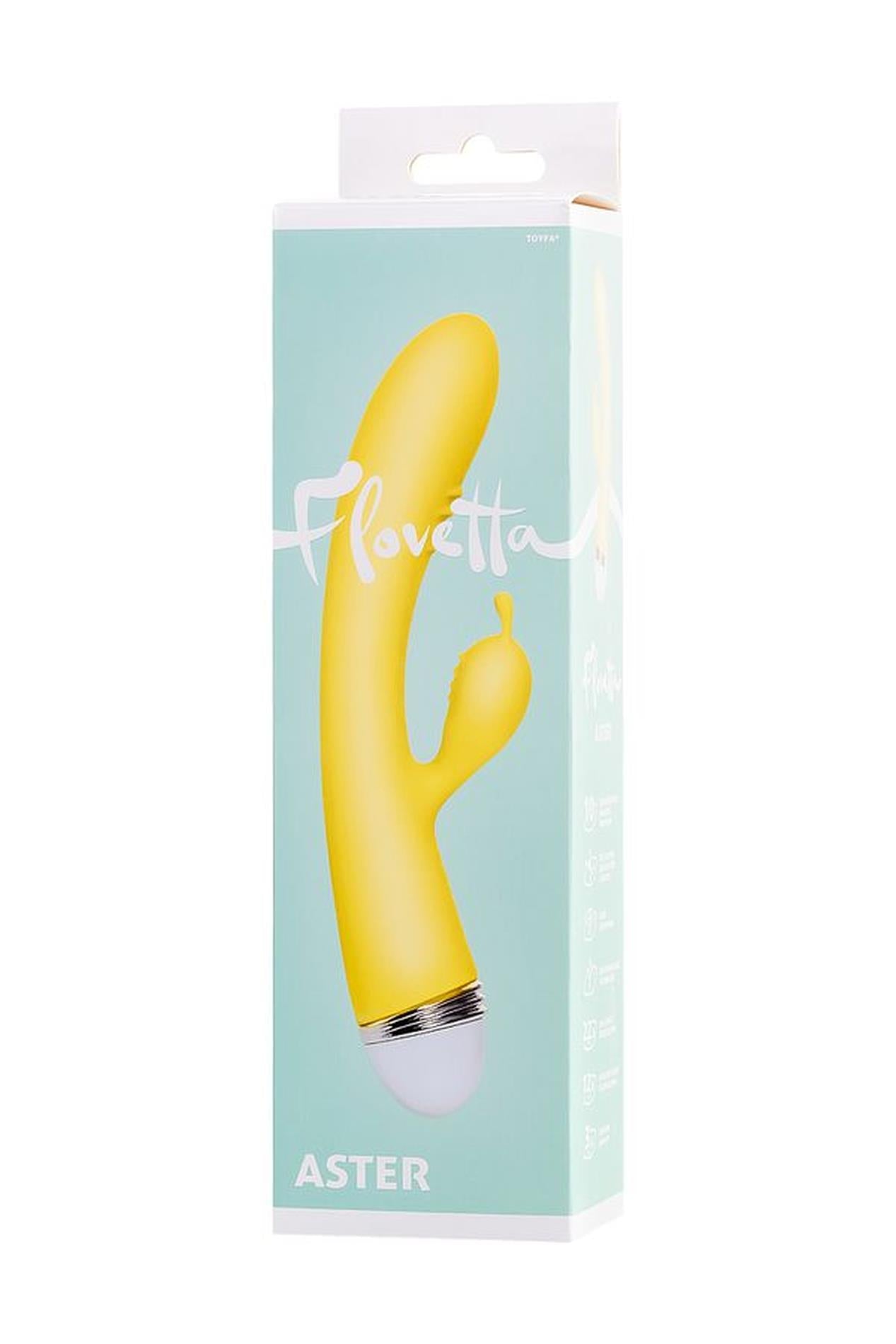Vibrator iepure Flovetta Aster din silicon galben USB 22 cm