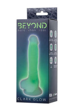 Dildo cu gel strălucitor Beyond by Toyfa Clark Glow verde 16,5 cm