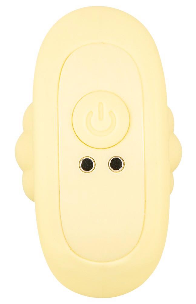 Plug vibrant Cuties din silicon galben, 7 moduri, USB, 8 cm