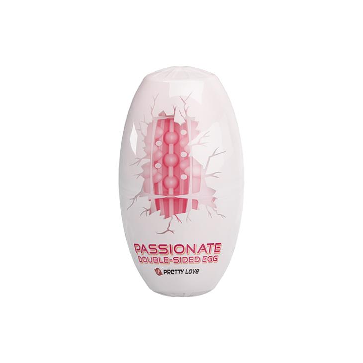Masturbator Pretty Love Pink cu două fețe, în formă de ou