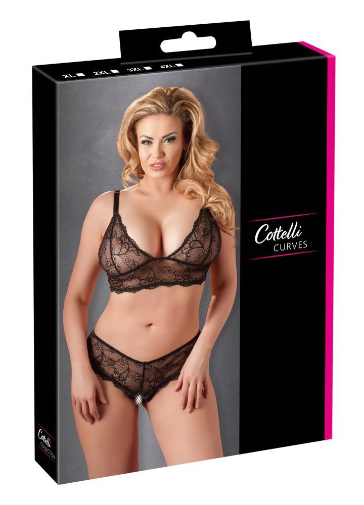 Sutien tanga Cottelli CURVES negru XL