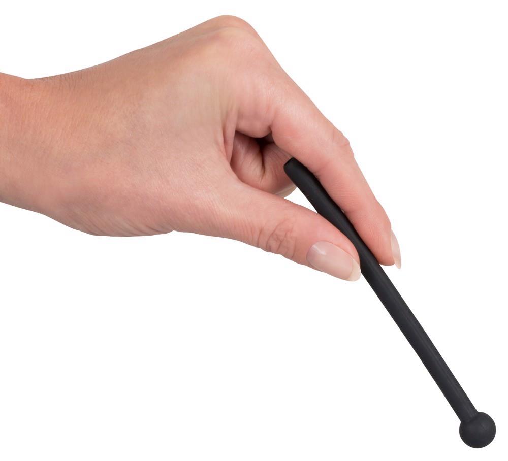 Dop pentru penis Piss Play din silicon Dop pentru penis negru 11,8 cm
